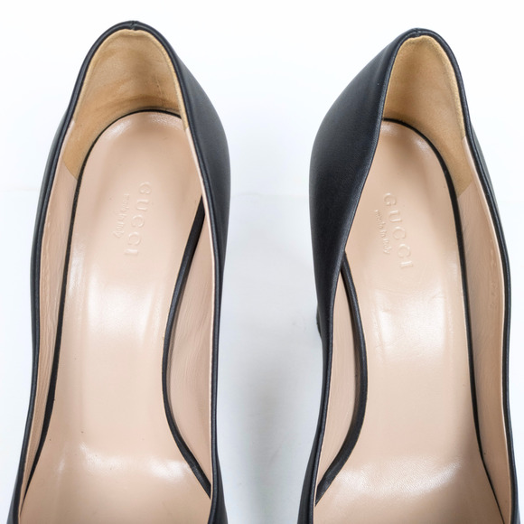 GUCCI Black Miro Soft Horsebit Pumps Block Heel Square Toe Womens EU 37.5 US 7.5 - Picture 8 of 12